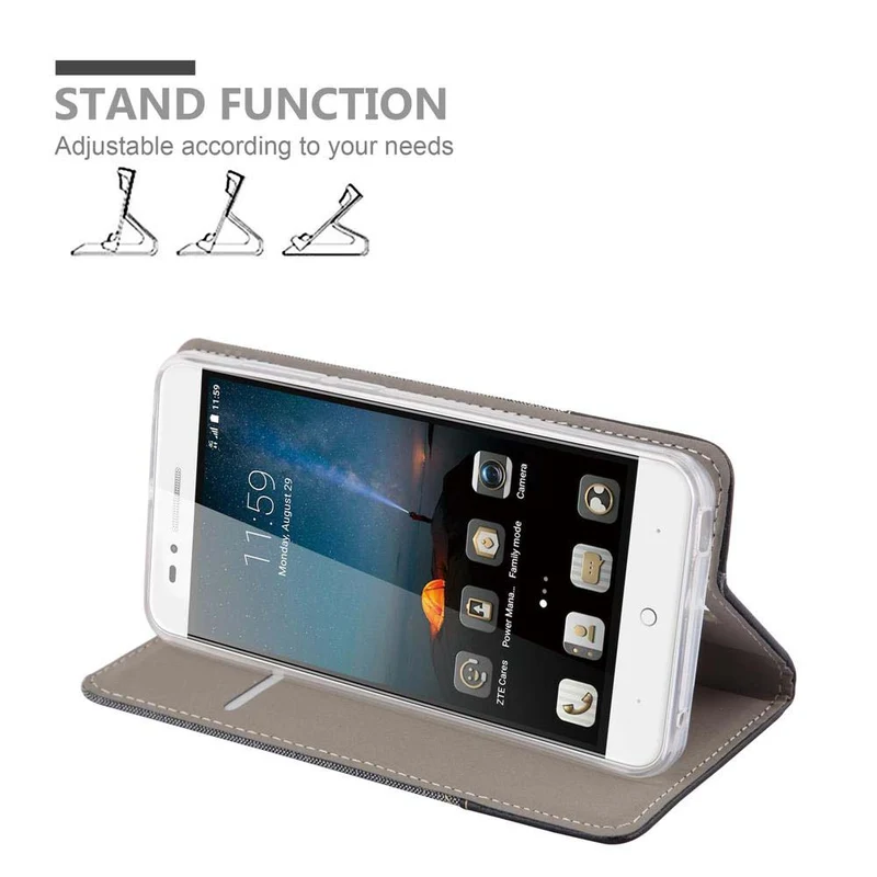 Cadorabo Hülle kompatibel mit ZTE Blade A612 Schutzhülle mit Magnetverschluss, Standfunktion und Kartenfach