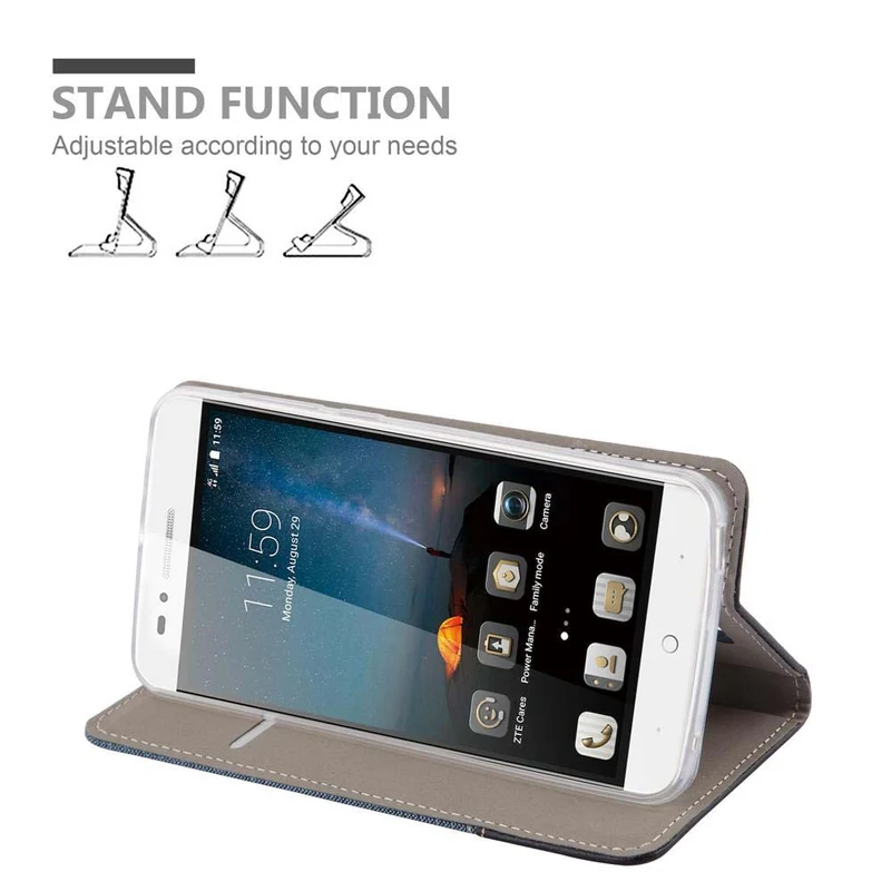 Cadorabo Hülle kompatibel mit ZTE Blade A612 Schutzhülle mit Magnetverschluss, Standfunktion und Kartenfach
