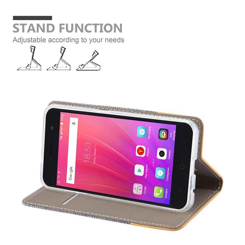 Cadorabo Hülle kompatibel mit ZTE Blade A520 Schutzhülle mit Magnetverschluss, Standfunktion und Kartenfach