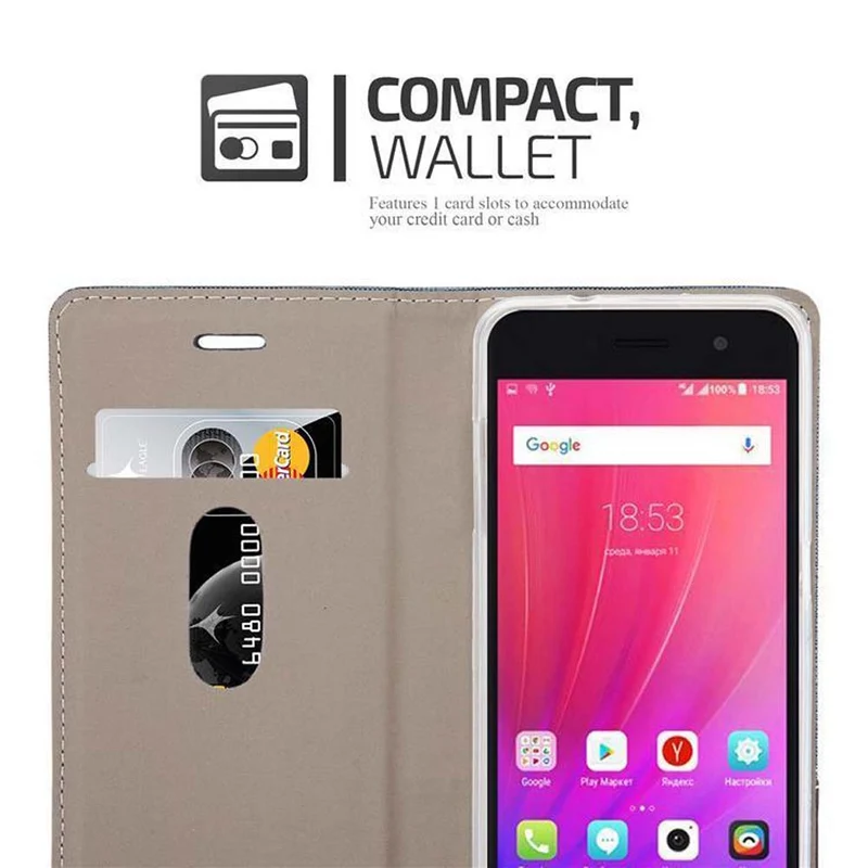 Cadorabo Hülle kompatibel mit ZTE Blade A520 Schutzhülle mit Magnetverschluss, Standfunktion und Kartenfach