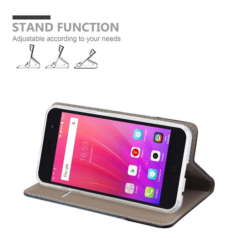Cadorabo Hülle kompatibel mit ZTE Blade A520 Schutzhülle mit Magnetverschluss, Standfunktion und Kartenfach