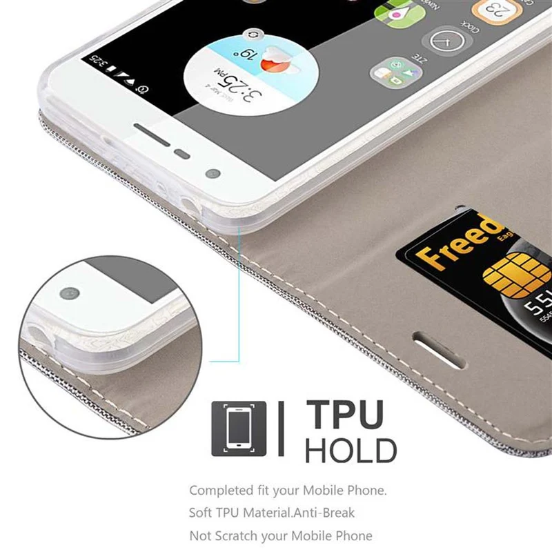 Cadorabo Hülle kompatibel mit ZTE Blade V8 MINI Schutzhülle mit Magnetverschluss, Standfunktion und Kartenfach