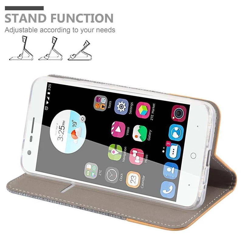 Cadorabo Hülle kompatibel mit ZTE Blade V8 MINI Schutzhülle mit Magnetverschluss, Standfunktion und Kartenfach