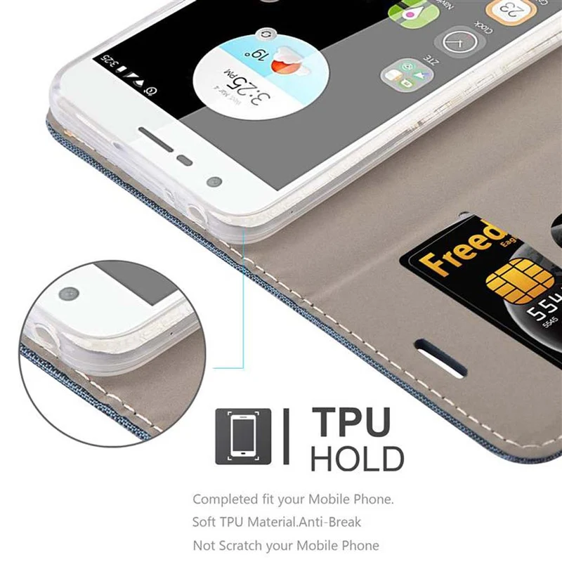 Cadorabo Hülle kompatibel mit ZTE Blade V8 MINI Schutzhülle mit Magnetverschluss, Standfunktion und Kartenfach