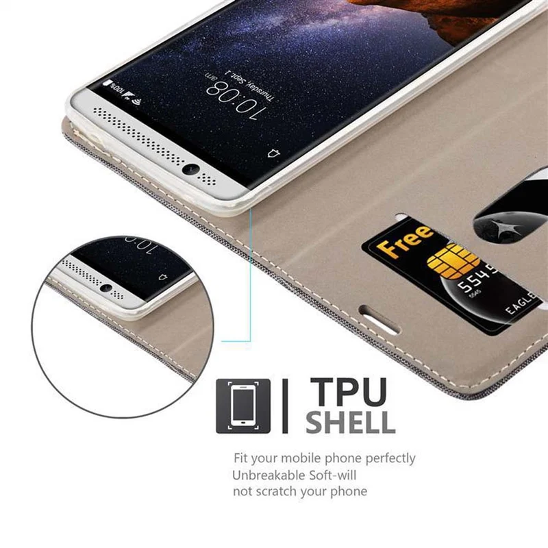 Cadorabo Hülle kompatibel mit ZTE Axon 7 MINI Schutzhülle mit Magnetverschluss, Standfunktion und Kartenfach