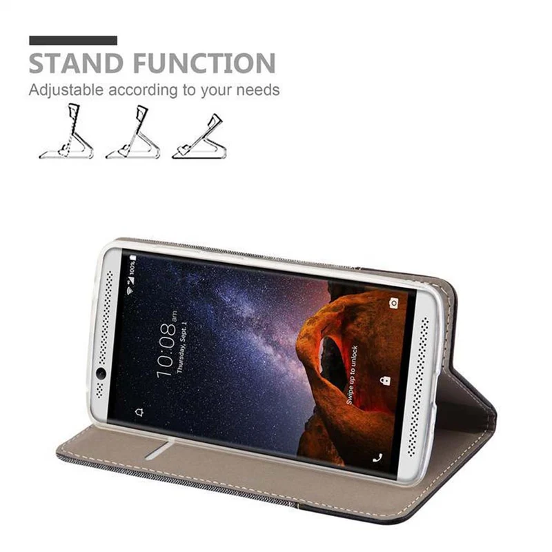Cadorabo Hülle kompatibel mit ZTE Axon 7 MINI Schutzhülle mit Magnetverschluss, Standfunktion und Kartenfach