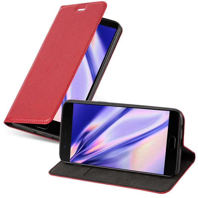Cadorabo Hülle kompatibel mit OnePlus 5 Schutzhülle mit Magnetverschluss, Standfunktion und Kartenfach