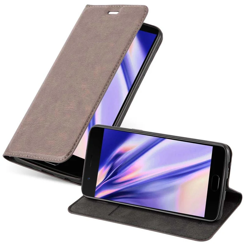 Cadorabo Hülle kompatibel mit OnePlus 5 Schutzhülle mit Magnetverschluss, Standfunktion und Kartenfach