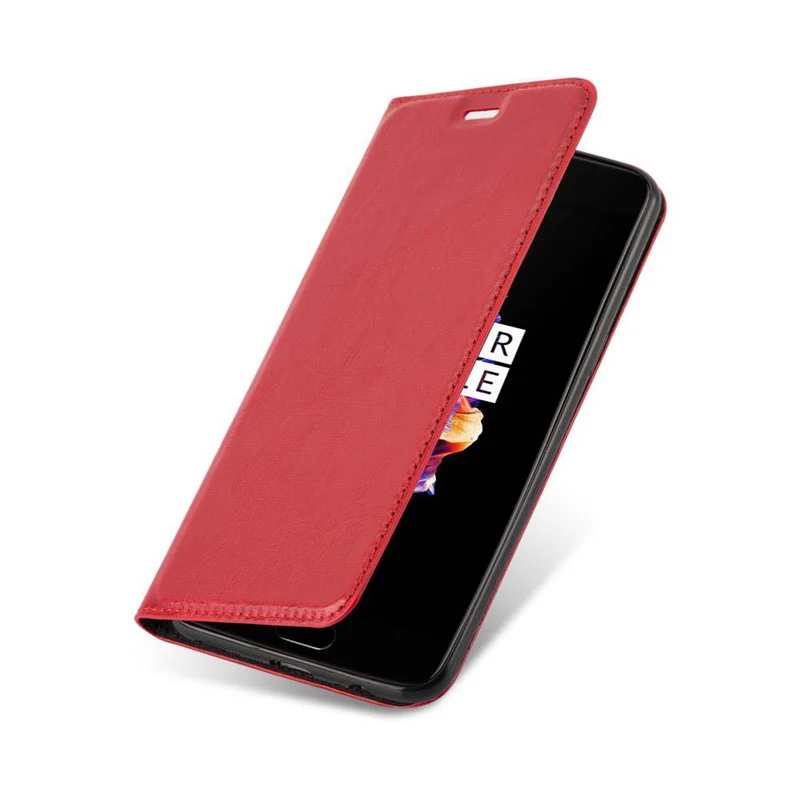 Cadorabo Hülle kompatibel mit OnePlus 5 Schutzhülle mit Magnetverschluss, Standfunktion und Kartenfach