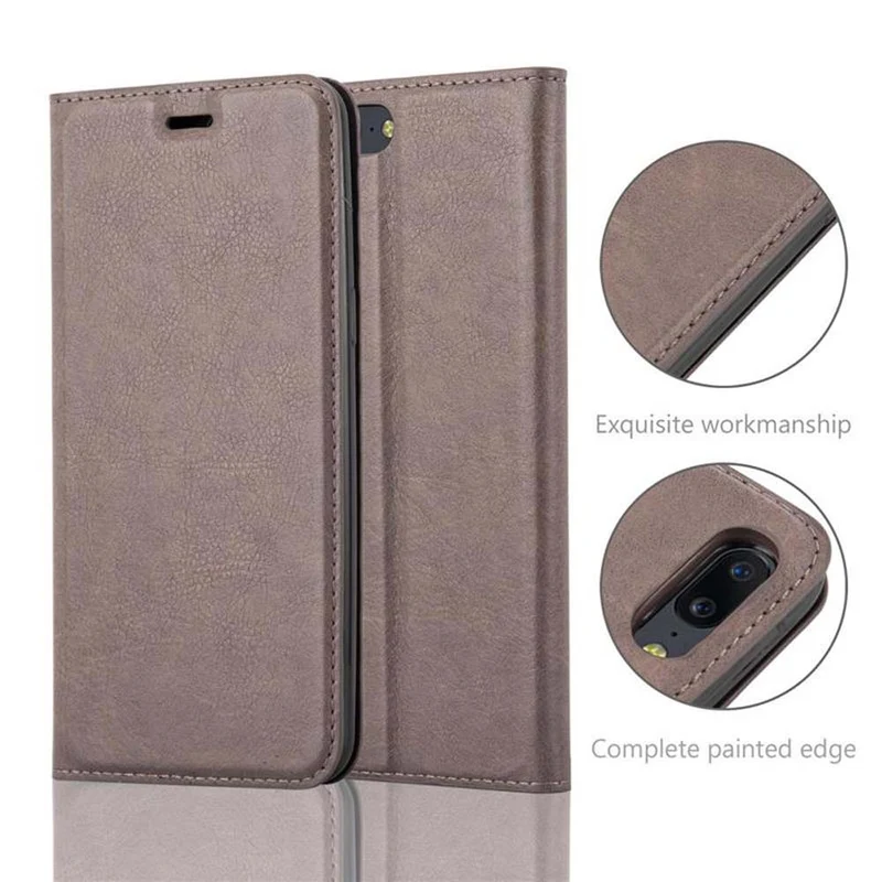 Cadorabo Hülle kompatibel mit OnePlus 5 Schutzhülle mit Magnetverschluss, Standfunktion und Kartenfach