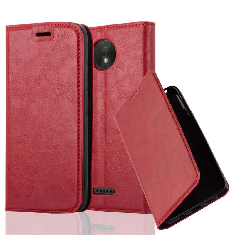 Cadorabo Hülle kompatibel mit Motorola MOTO C PLUS Schutzhülle mit Magnetverschluss, Standfunktion und Kartenfach