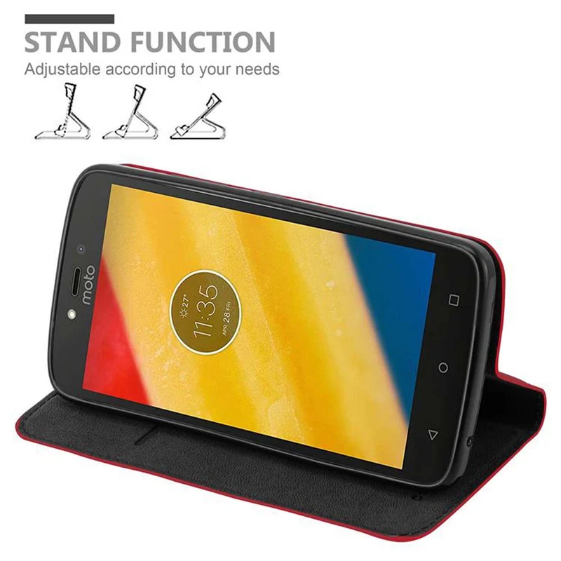 Cadorabo Hülle kompatibel mit Motorola MOTO C PLUS Schutzhülle mit Magnetverschluss, Standfunktion und Kartenfach