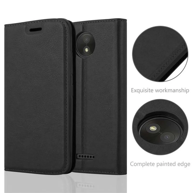 Cadorabo Hülle kompatibel mit Motorola MOTO C PLUS Schutzhülle mit Magnetverschluss, Standfunktion und Kartenfach