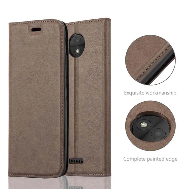 Cadorabo Hülle kompatibel mit Motorola MOTO C Schutzhülle mit Magnetverschluss, Standfunktion und Kartenfach
