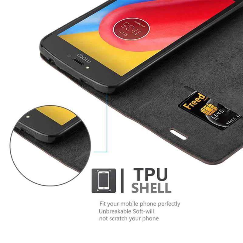 Cadorabo Hülle kompatibel mit Motorola MOTO C Schutzhülle mit Magnetverschluss, Standfunktion und Kartenfach