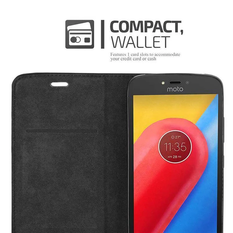 Cadorabo Hülle kompatibel mit Motorola MOTO C Schutzhülle mit Magnetverschluss, Standfunktion und Kartenfach