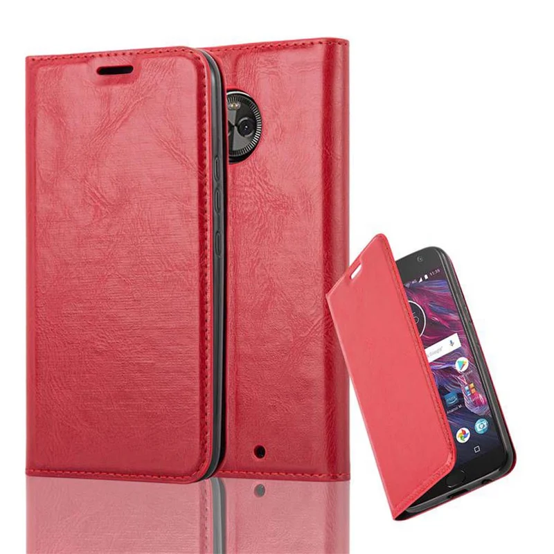 Cadorabo Hülle kompatibel mit Motorola MOTO X4 Schutzhülle mit Magnetverschluss, Standfunktion und Kartenfach