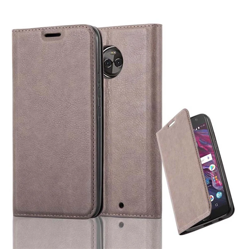 Cadorabo Hülle kompatibel mit Motorola MOTO X4 Schutzhülle mit Magnetverschluss, Standfunktion und Kartenfach
