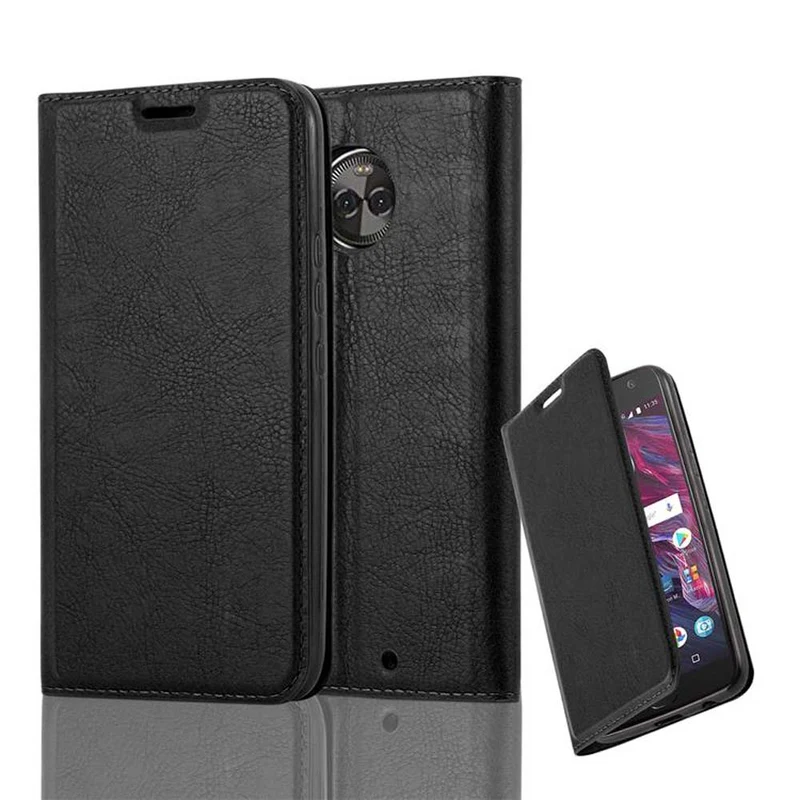 Cadorabo Hülle kompatibel mit Motorola MOTO X4 Schutzhülle mit Magnetverschluss, Standfunktion und Kartenfach