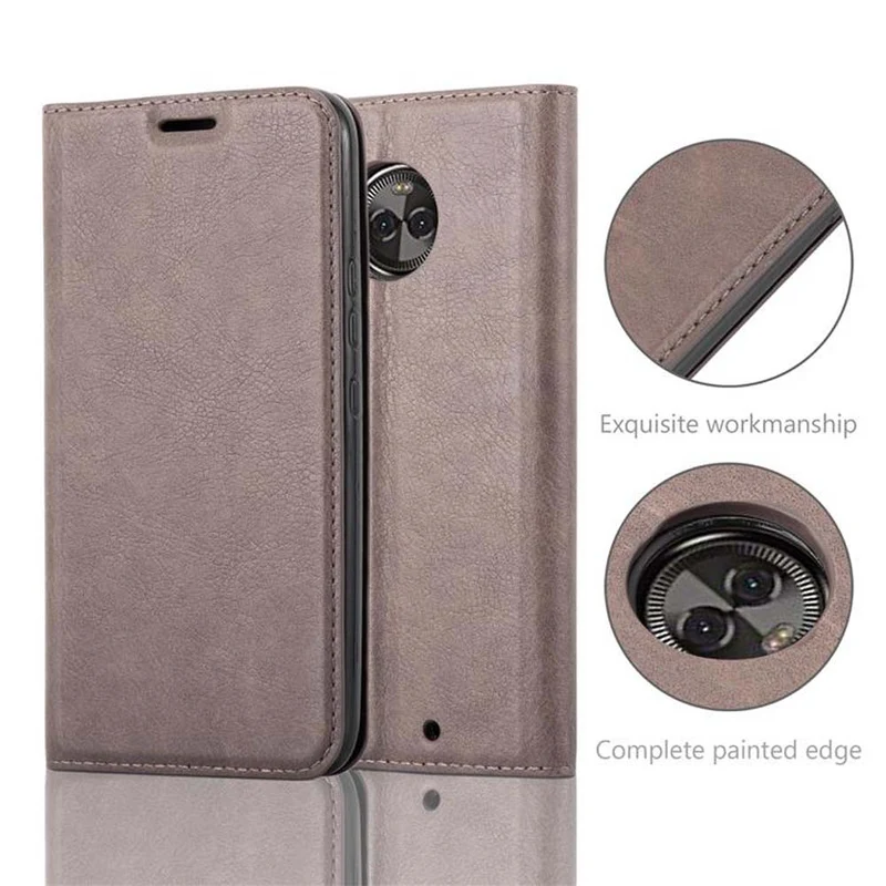 Cadorabo Hülle kompatibel mit Motorola MOTO X4 Schutzhülle mit Magnetverschluss, Standfunktion und Kartenfach