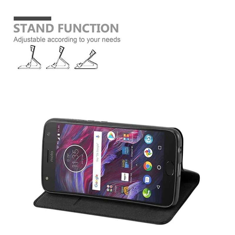 Cadorabo Hülle kompatibel mit Motorola MOTO X4 Schutzhülle mit Magnetverschluss, Standfunktion und Kartenfach