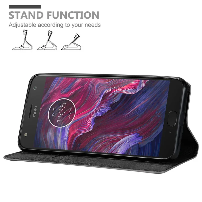 Cadorabo Hülle kompatibel mit Motorola MOTO X4 Schutzhülle mit Magnetverschluss, Standfunktion und Kartenfach