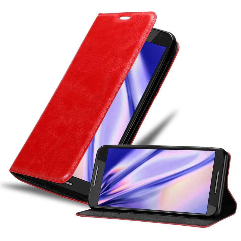 Cadorabo Hülle kompatibel mit Motorola MOTO X2 Schutzhülle mit Magnetverschluss, Standfunktion und Kartenfach