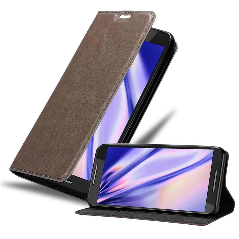Cadorabo Hülle kompatibel mit Motorola MOTO X2 Schutzhülle mit Magnetverschluss, Standfunktion und Kartenfach