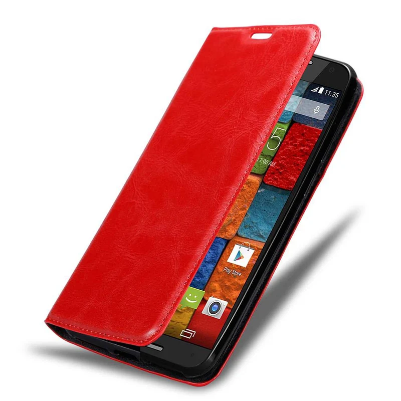 Cadorabo Hülle kompatibel mit Motorola MOTO X2 Schutzhülle mit Magnetverschluss, Standfunktion und Kartenfach