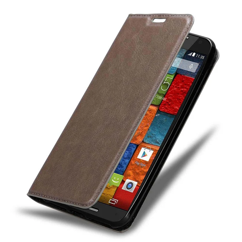 Cadorabo Hülle kompatibel mit Motorola MOTO X2 Schutzhülle mit Magnetverschluss, Standfunktion und Kartenfach
