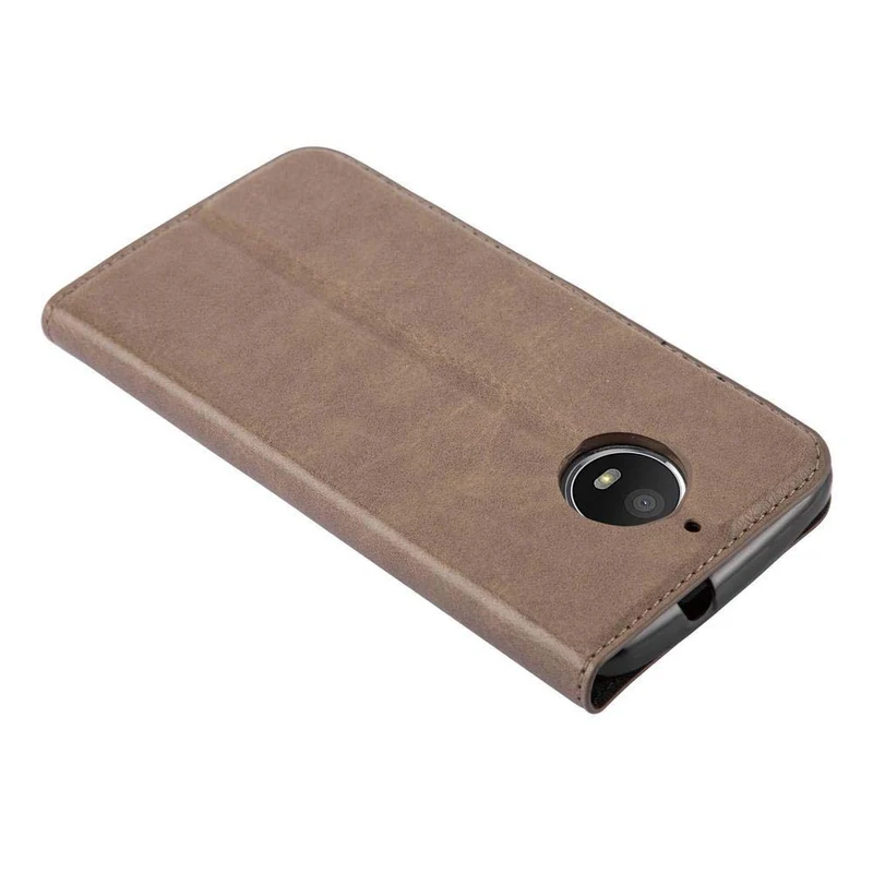 Cadorabo Hülle kompatibel mit Motorola MOTO E4 PLUS Schutzhülle mit Magnetverschluss, Standfunktion und Kartenfach