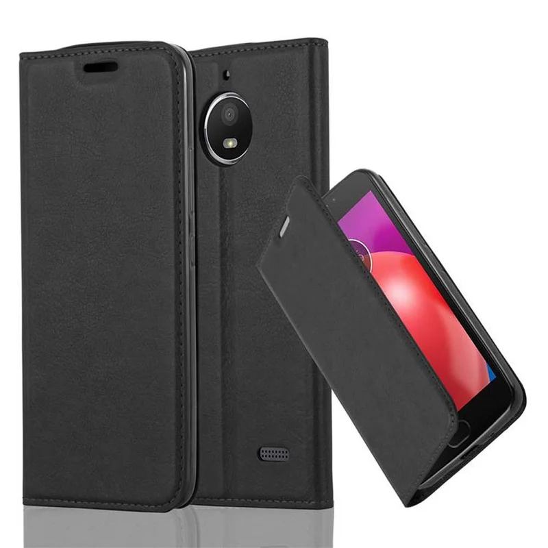 Cadorabo Hülle kompatibel mit Motorola MOTO E4 Schutzhülle mit Magnetverschluss, Standfunktion und Kartenfach