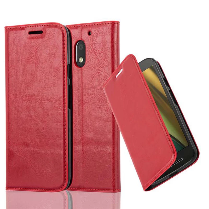 Cadorabo Hülle kompatibel mit Motorola MOTO E3 Schutzhülle mit Magnetverschluss, Standfunktion und Kartenfach
