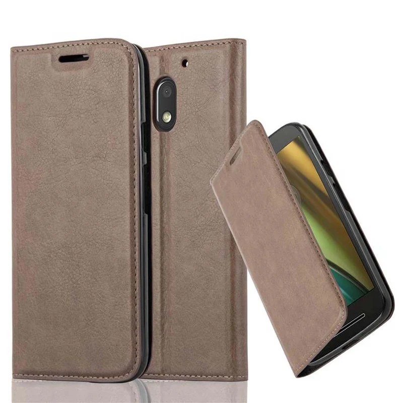 Cadorabo Hülle kompatibel mit Motorola MOTO E3 Schutzhülle mit Magnetverschluss, Standfunktion und Kartenfach