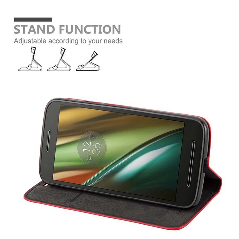 Cadorabo Hülle kompatibel mit Motorola MOTO E3 Schutzhülle mit Magnetverschluss, Standfunktion und Kartenfach