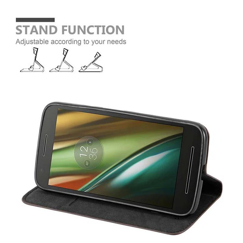 Cadorabo Hülle kompatibel mit Motorola MOTO E3 Schutzhülle mit Magnetverschluss, Standfunktion und Kartenfach