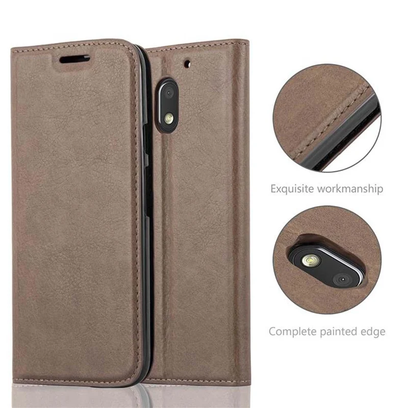 Cadorabo Hülle kompatibel mit Motorola MOTO E3 Schutzhülle mit Magnetverschluss, Standfunktion und Kartenfach