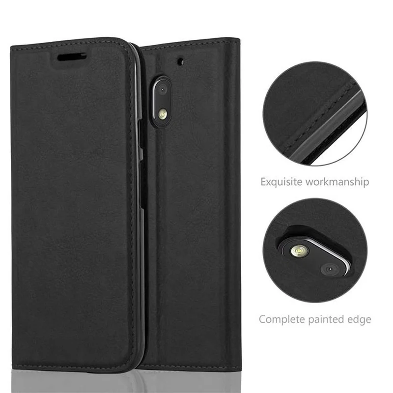 Cadorabo Hülle kompatibel mit Motorola MOTO E3 Schutzhülle mit Magnetverschluss, Standfunktion und Kartenfach