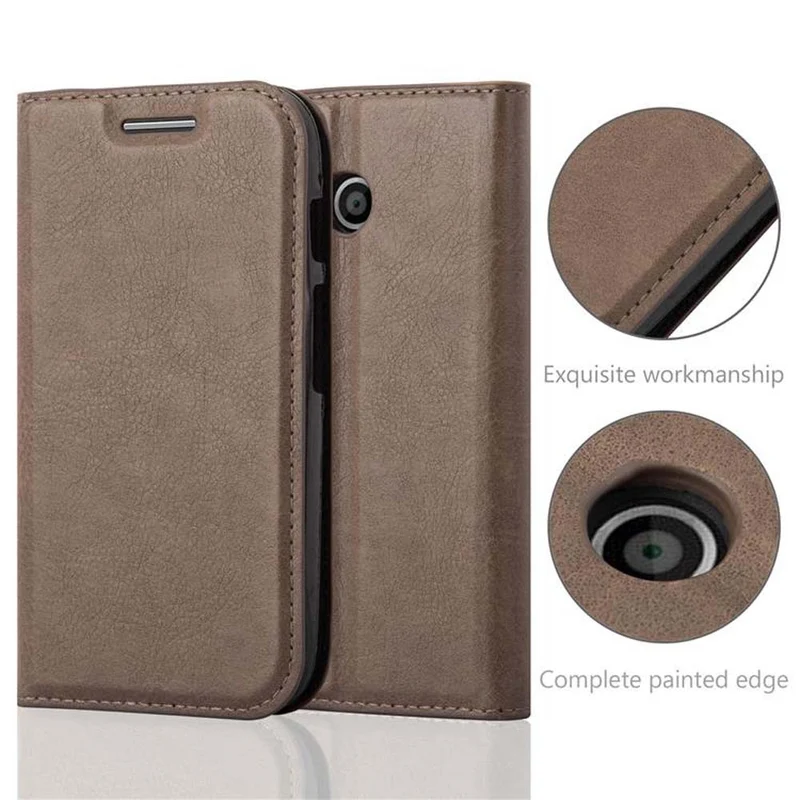 Cadorabo Hülle kompatibel mit Motorola MOTO E1 Schutzhülle mit Magnetverschluss, Standfunktion und Kartenfach