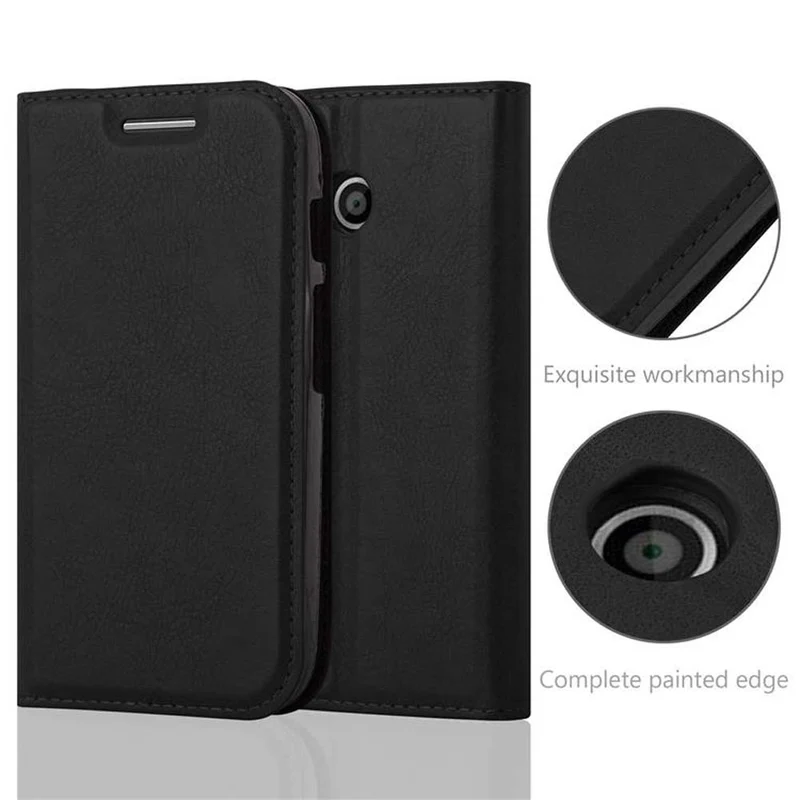 Cadorabo Hülle kompatibel mit Motorola MOTO E1 Schutzhülle mit Magnetverschluss, Standfunktion und Kartenfach