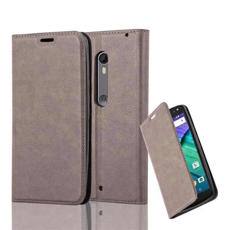 Cadorabo Hülle kompatibel mit Motorola MOTO X STYLE Schutzhülle mit Magnetverschluss, Standfunktion und Kartenfach