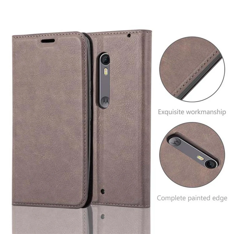 Cadorabo Hülle kompatibel mit Motorola MOTO X STYLE Schutzhülle mit Magnetverschluss, Standfunktion und Kartenfach