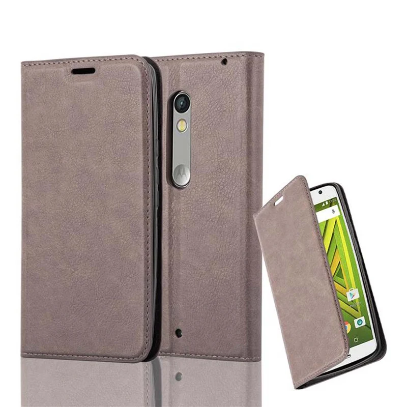 Cadorabo Hülle kompatibel mit Motorola MOTO X PLAY Schutzhülle mit Magnetverschluss, Standfunktion und Kartenfach