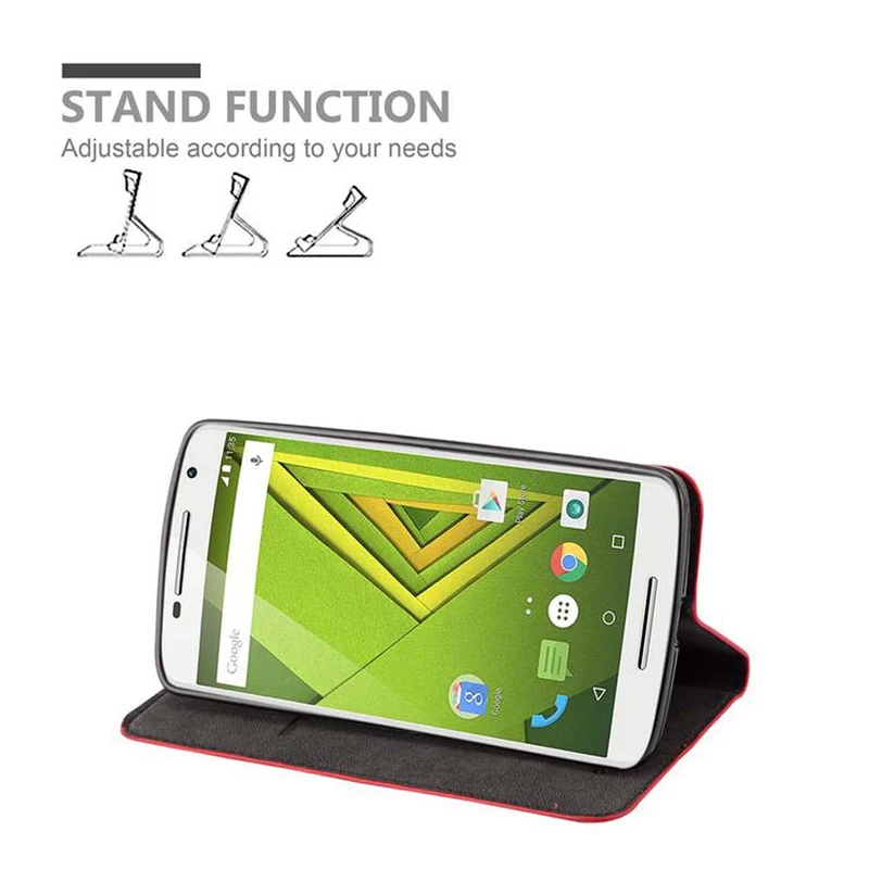 Cadorabo Hülle kompatibel mit Motorola MOTO X PLAY Schutzhülle mit Magnetverschluss, Standfunktion und Kartenfach