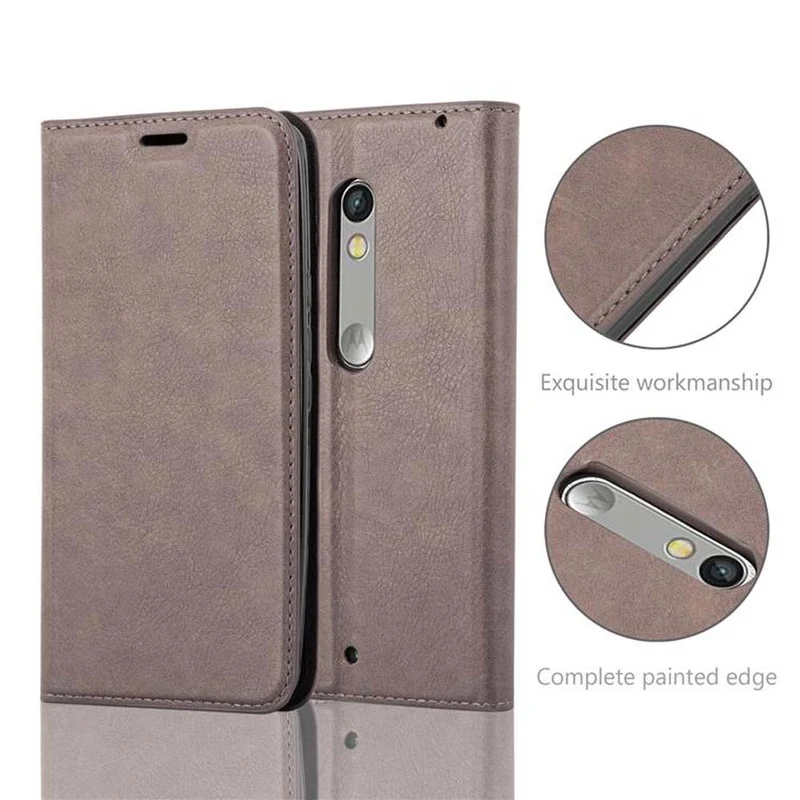 Cadorabo Hülle kompatibel mit Motorola MOTO X PLAY Schutzhülle mit Magnetverschluss, Standfunktion und Kartenfach