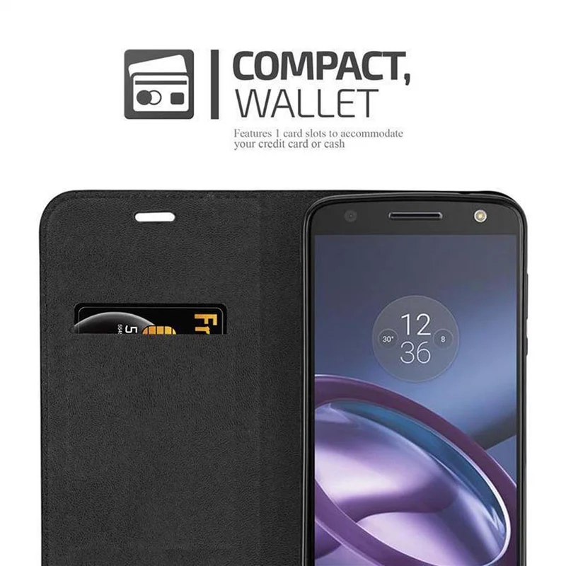 Cadorabo Hülle kompatibel mit Motorola MOTO Z2 PLAY / Z2 FORCE Schutzhülle mit Magnetverschluss, Standfunktion und Kartenfach