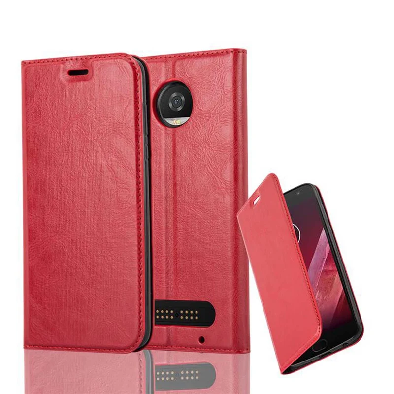 Cadorabo Hülle kompatibel mit Motorola MOTO Z2 PLAY / Z2 FORCE Schutzhülle mit Magnetverschluss, Standfunktion und Kartenfach
