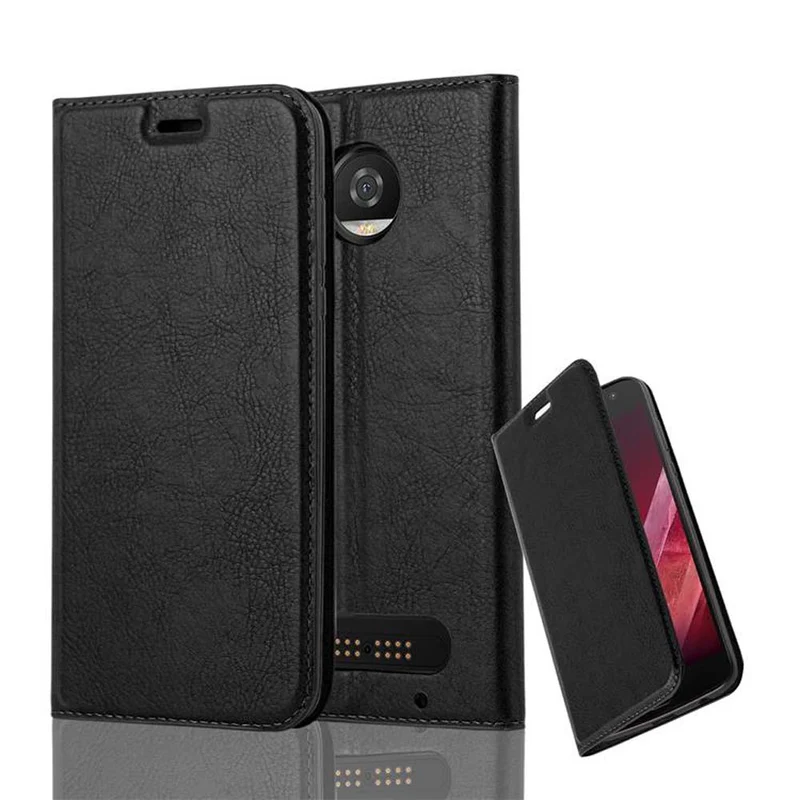Cadorabo Hülle kompatibel mit Motorola MOTO Z2 PLAY / Z2 FORCE Schutzhülle mit Magnetverschluss, Standfunktion und Kartenfach