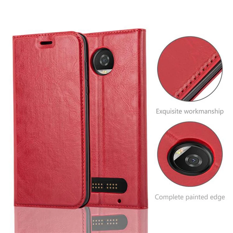 Cadorabo Hülle kompatibel mit Motorola MOTO Z2 PLAY / Z2 FORCE Schutzhülle mit Magnetverschluss, Standfunktion und Kartenfach