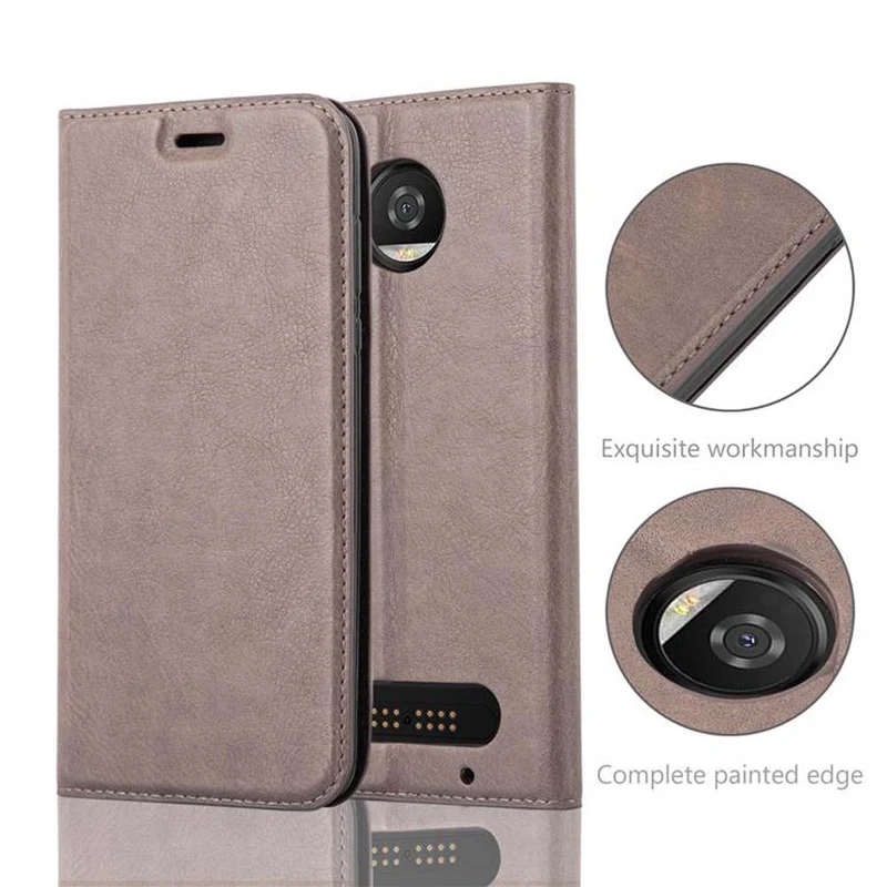 Cadorabo Hülle kompatibel mit Motorola MOTO Z2 PLAY / Z2 FORCE Schutzhülle mit Magnetverschluss, Standfunktion und Kartenfach